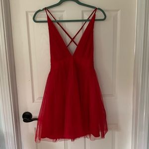 Red party dress
